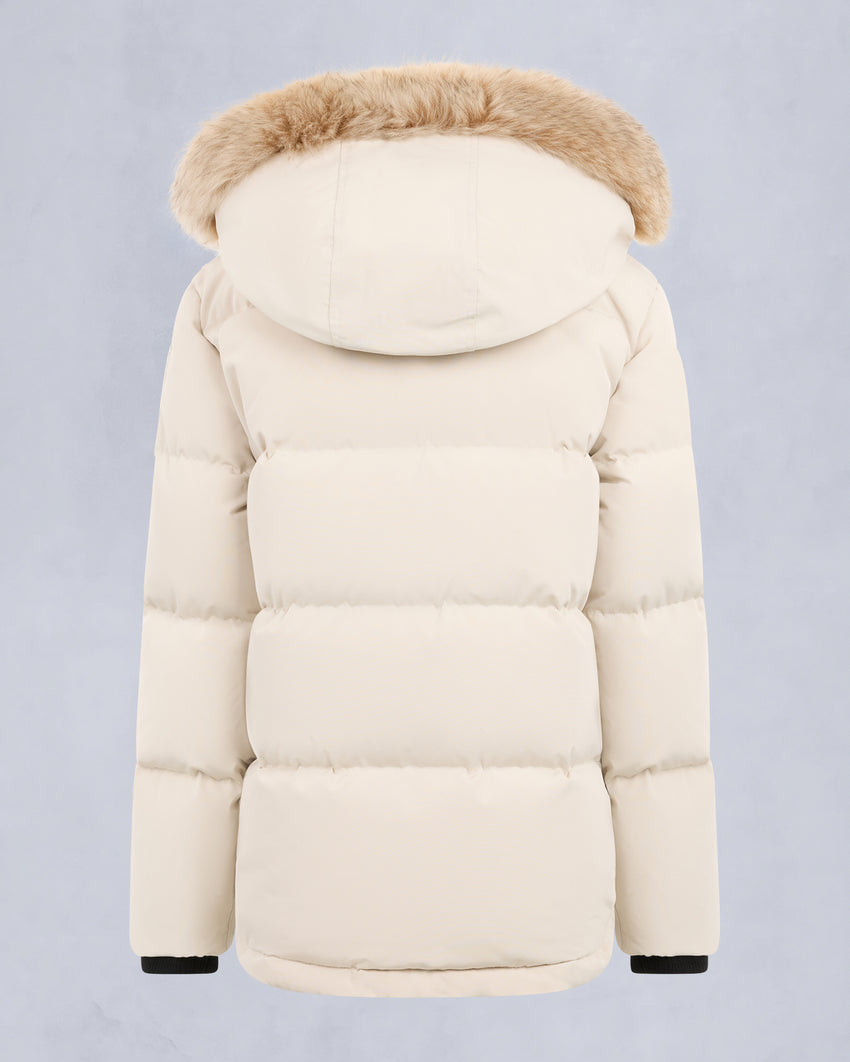 KIDS UNISEX ORIGINAL SHEARLING TRIM 3Q JACKET-MAUVE/ALABASTER