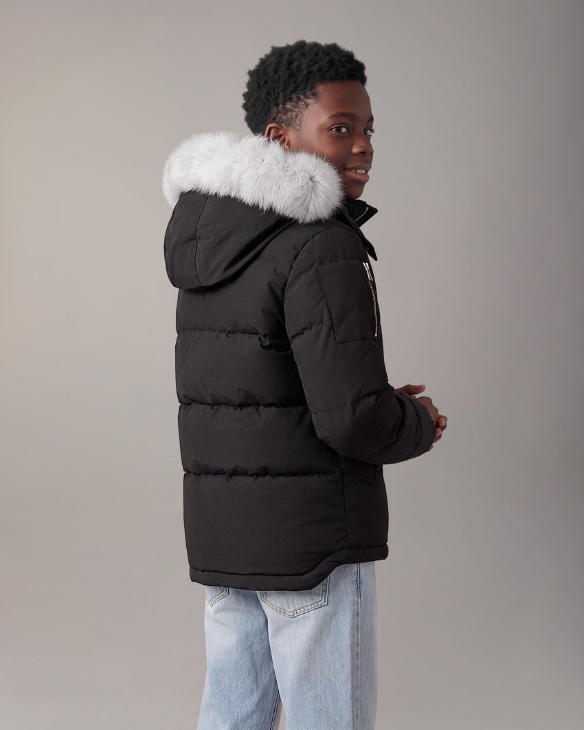 KIDS UNISEX ORIGINAL SHEARLING TRIM 3Q JACKET-MAUVE/ALABASTER