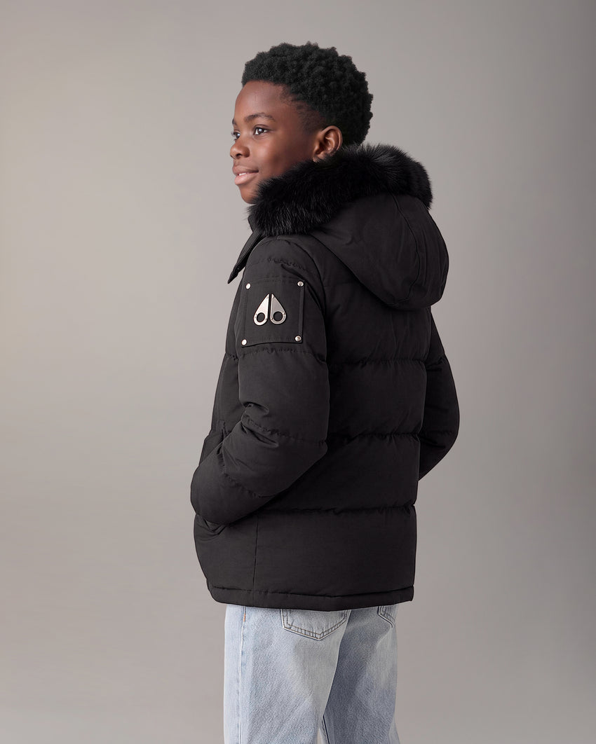 KIDS UNISEX ORIGINAL SHEARLING TRIM 3Q JACKET-MAUVE/ALABASTER