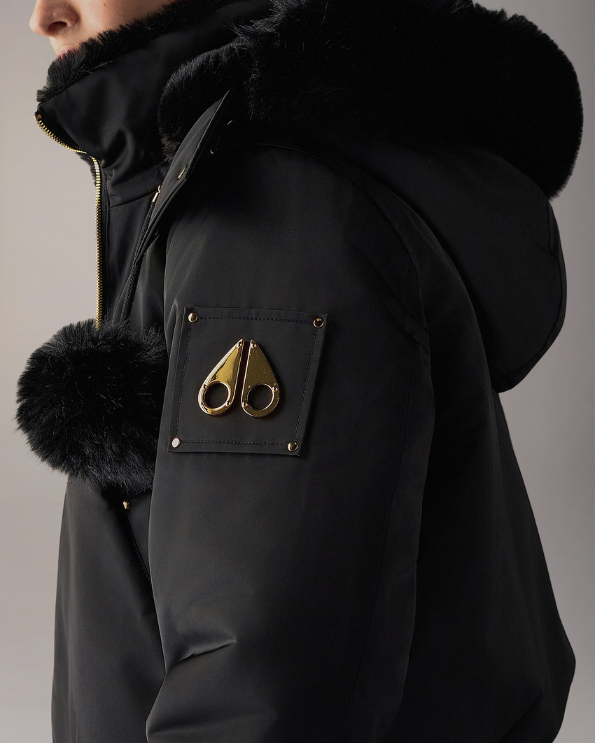 GOLD SERIES ORIGINAL SATIN DEBBIE BOMBER JACKET-BLACK