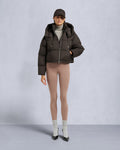 AKAI CROPPED PUFFER-ESPRESSO