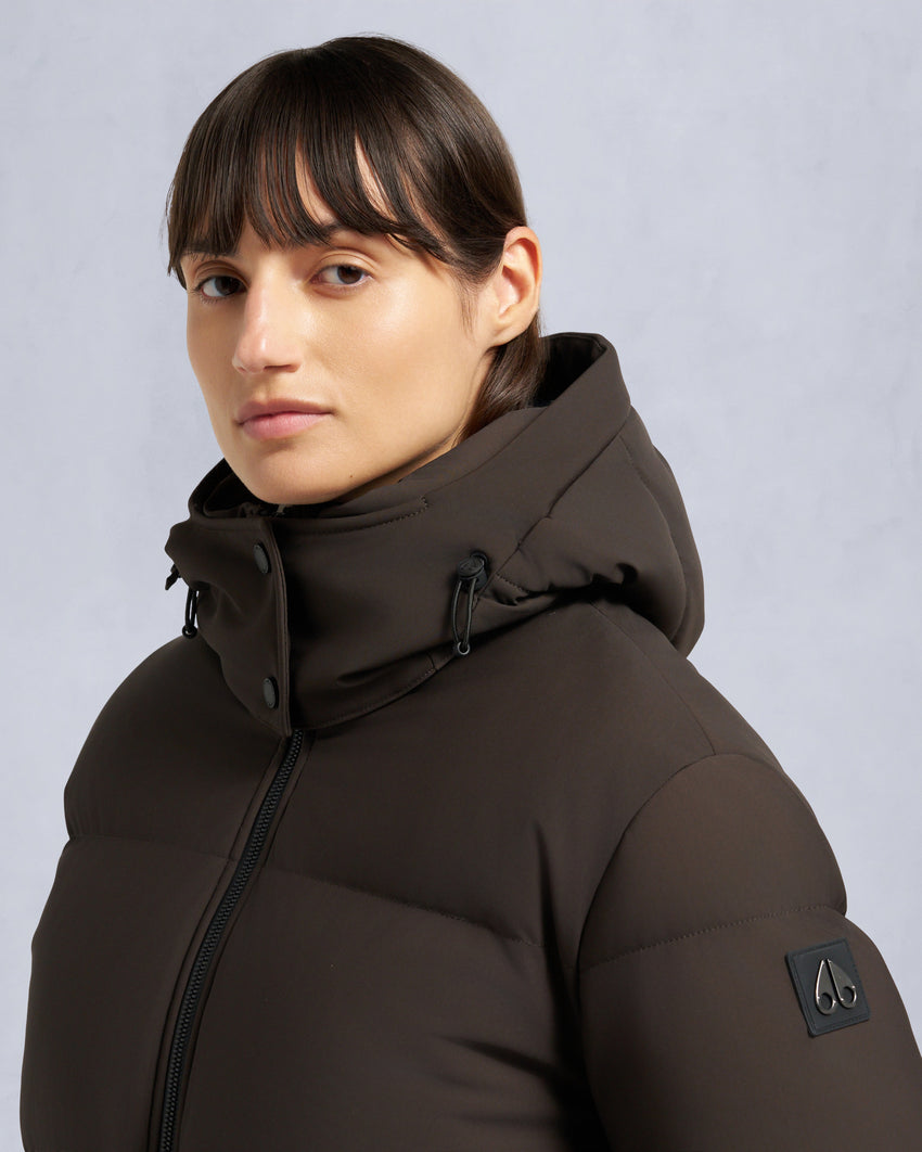 NYLUXE MISTI PUFFER-ESPRESSO/BLACK