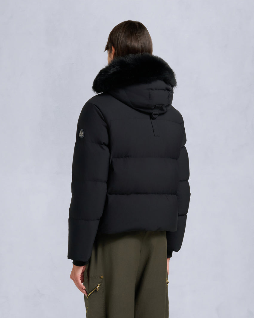 NYLUXE MISTI PUFFER-ESPRESSO/BLACK