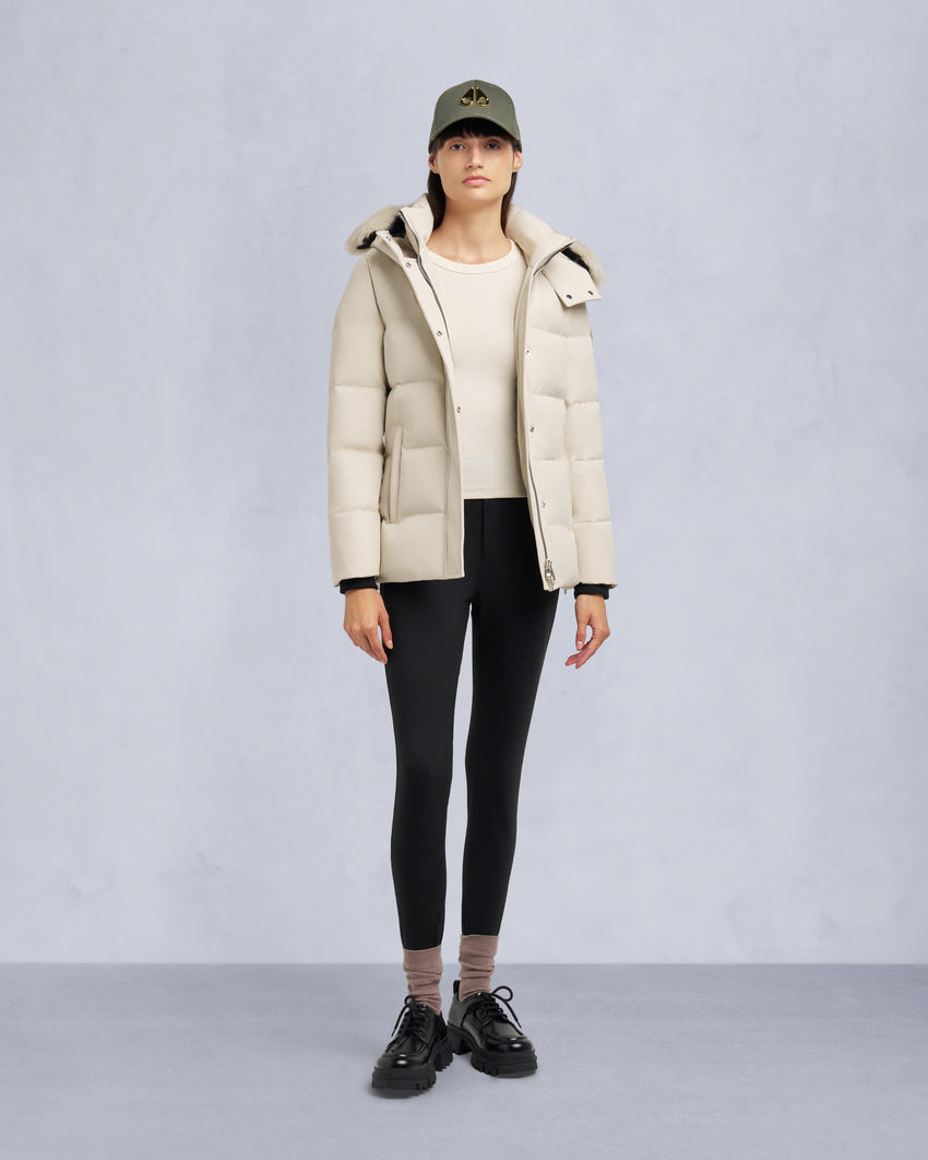 CLOUD SHEARLING TRIM 3Q JACKET-BLACK/BLACK