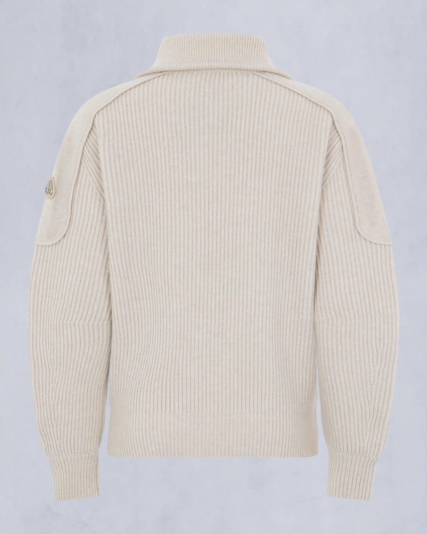 CORINA QUARTER-ZIP SWEATER-ALABASTER MELANGE
