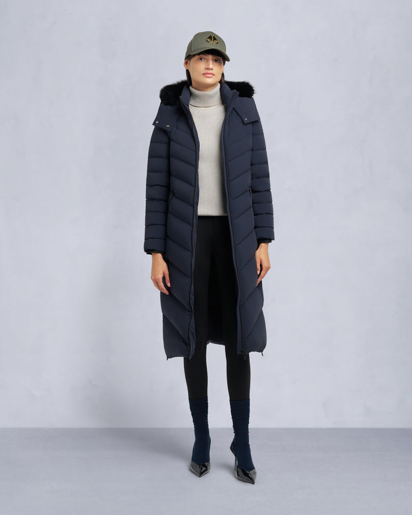 COOPER LAKE SHEARLING TRIM PARKA-BLACK/BLACK